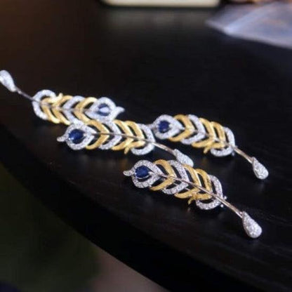 Feathered Splendor Brooch with Real Sapphire