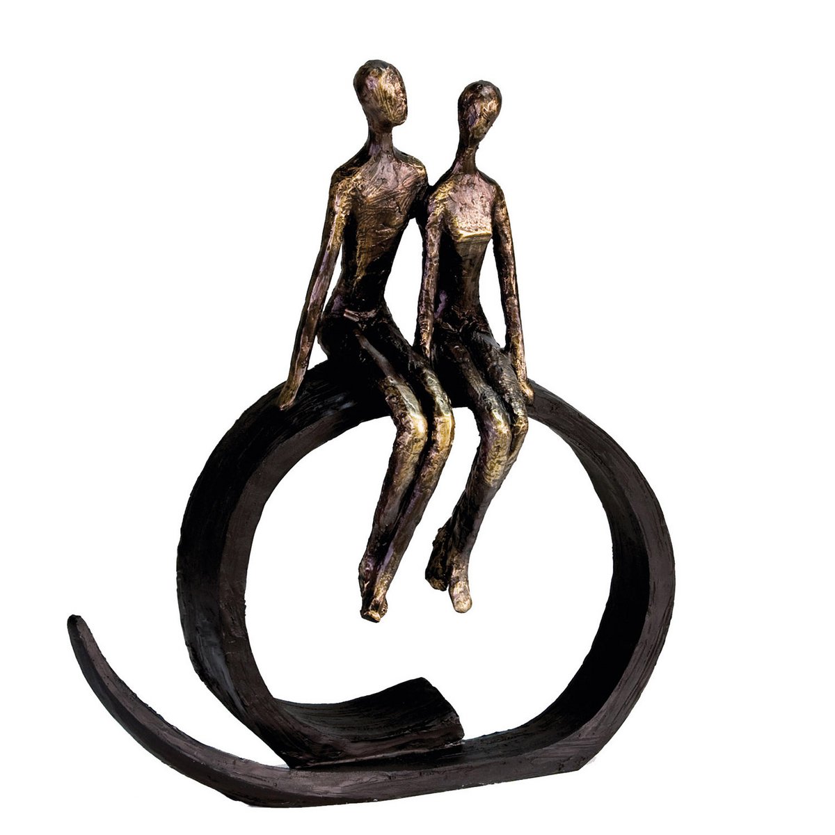 Poly sculpture "Close" bronze color H.35cm