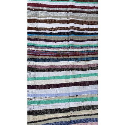 Moroccan Berber rug in recycled textiles 138 x 297 cm