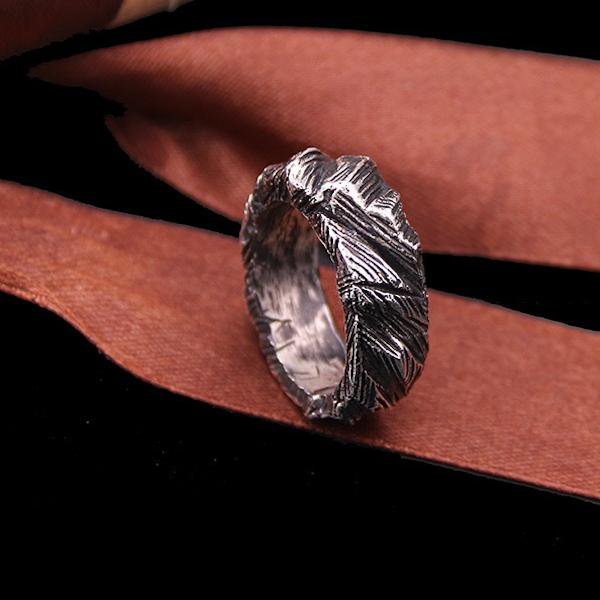 Vintage Inspired Rock Ring -Solid Silver