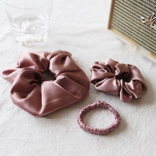 100% Silk Scrunchie Set - 19 mm - One set of 3