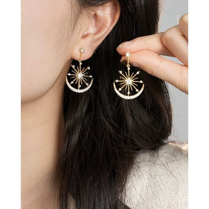 Luxury Star & Moon Statement Drop Earrings