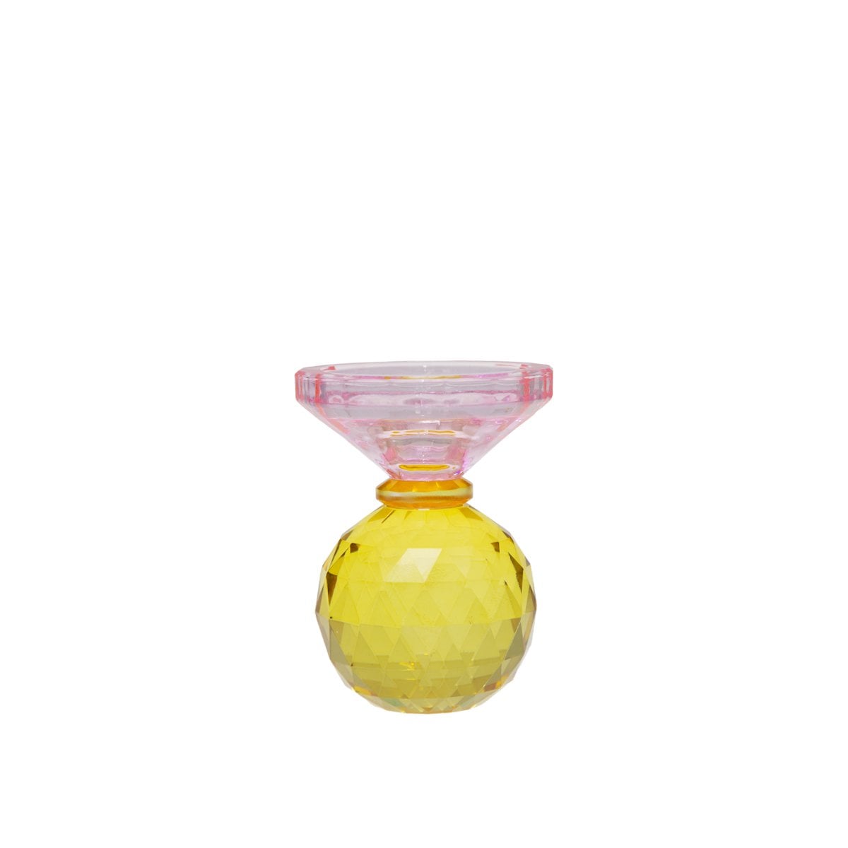 H10cm amber and pink button