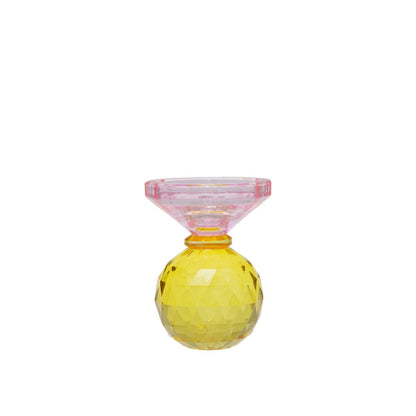 H10cm amber and pink button