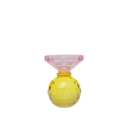 H10cm amber and pink button