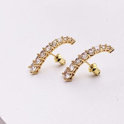 Elegant Sparkling Line Earrings