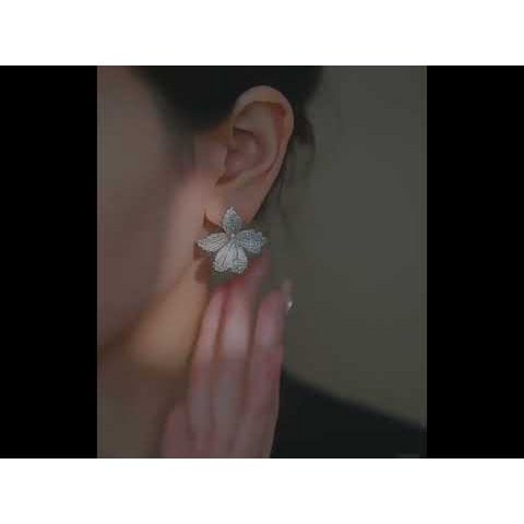 Dazzling Lily Flower Statement Earrings