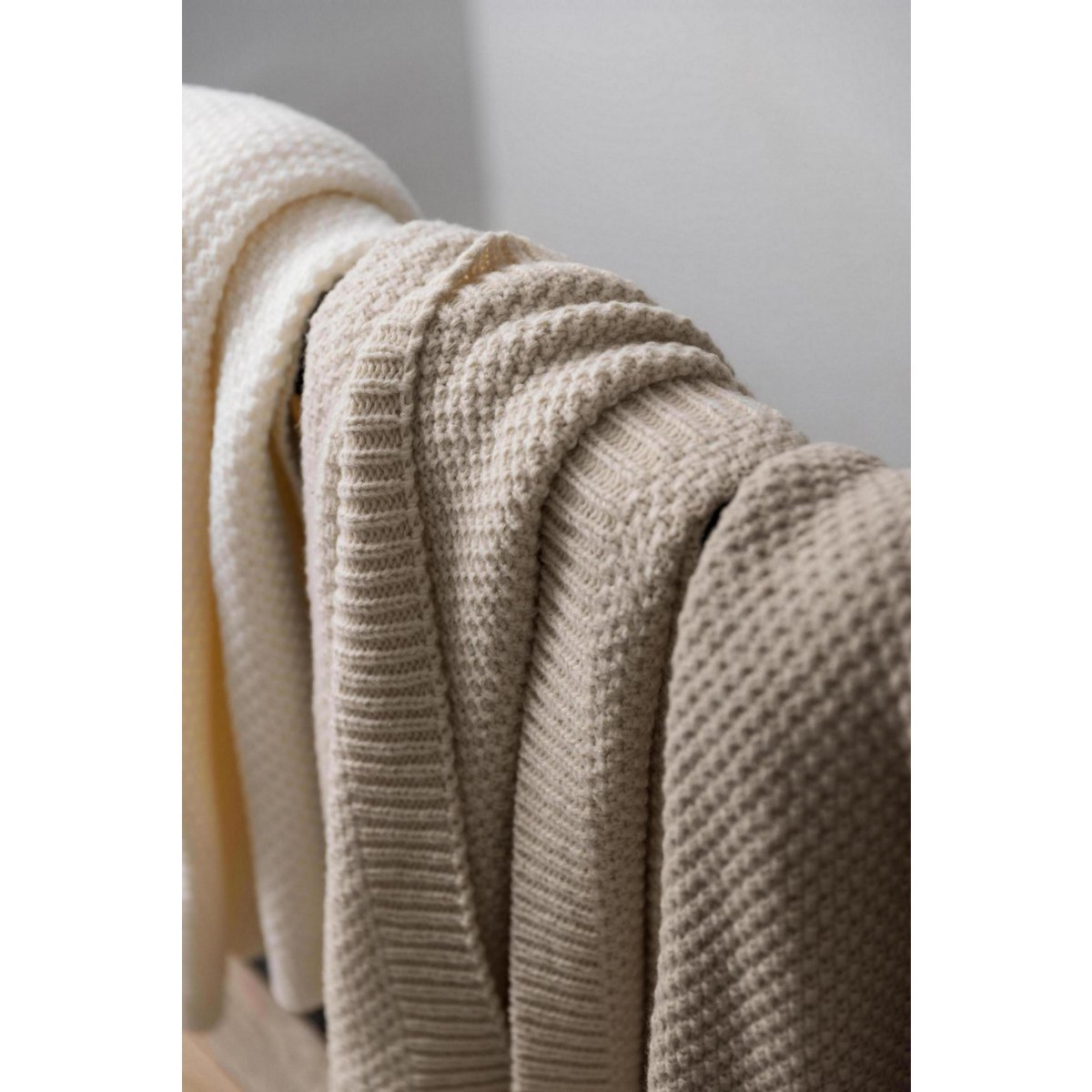 Recycled knitted blanket Danilo Natural 130 x 160