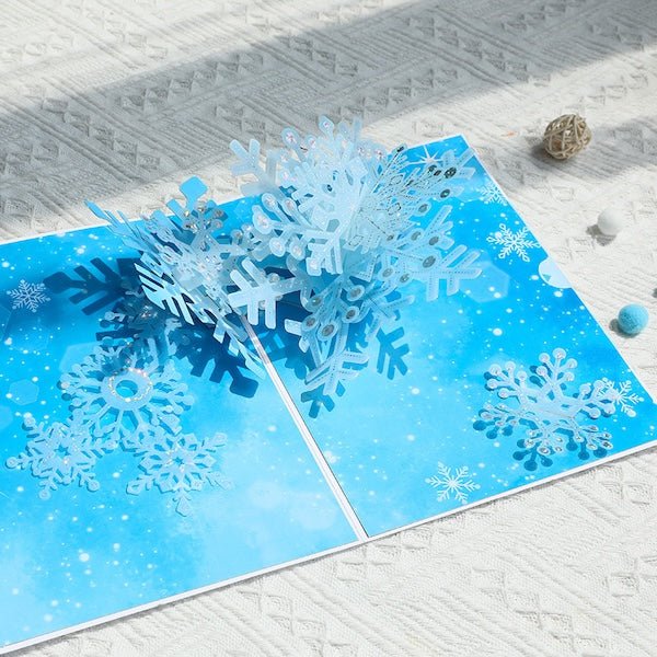 3D Christmas Card - Sparkling Snowflake Design