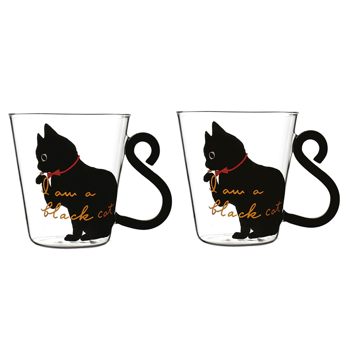 SET OF 2 CUPS 300 ML CAT DECOR