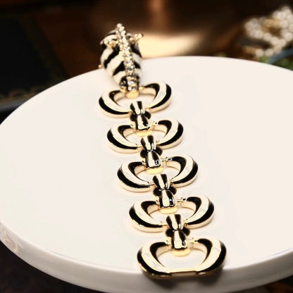 Vintage Zebra Enamel Chunky Statement Bracelet