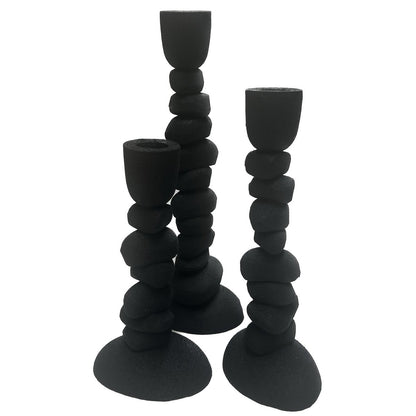 Nechi black L10 x W8 x H28/22/19 cm - 3 pieces