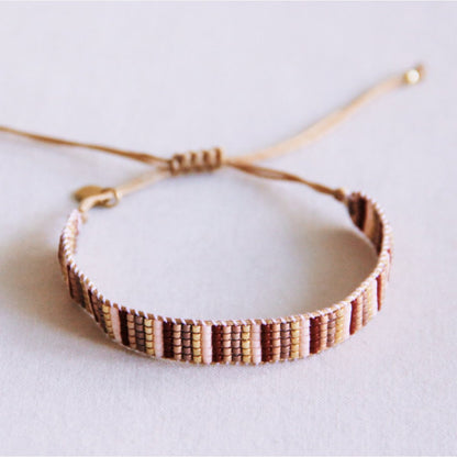 Woven bracelet 'stripes' - nude shades