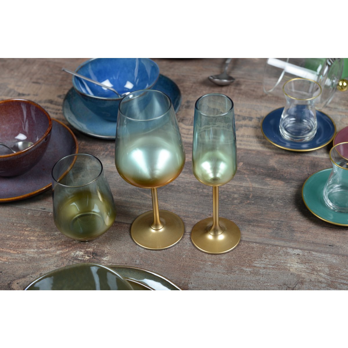 Low water glasses Degrade Glow - Lot of 6