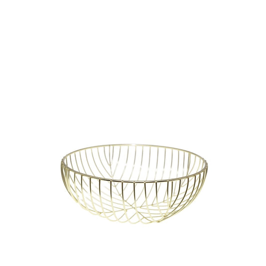 Golden bread basket in iron 26x26x10.5cm
