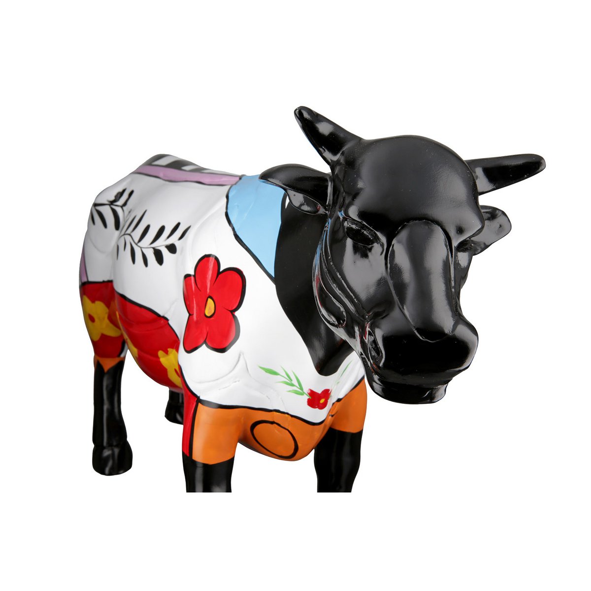 Poly Skulptur "Cow" bunt