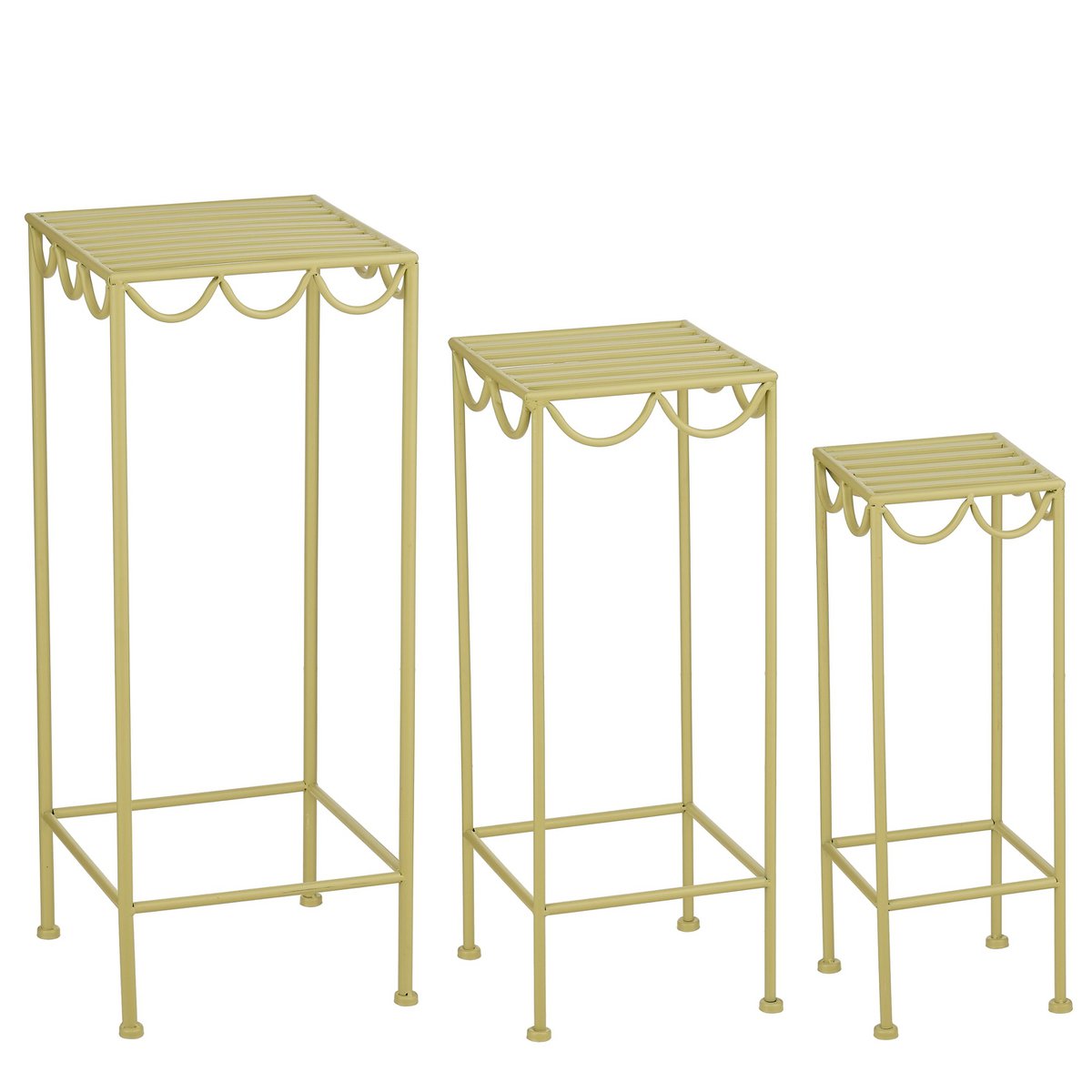 Plant stand outside Rosalie Light green