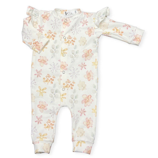 Playsuit ruffle painted flower