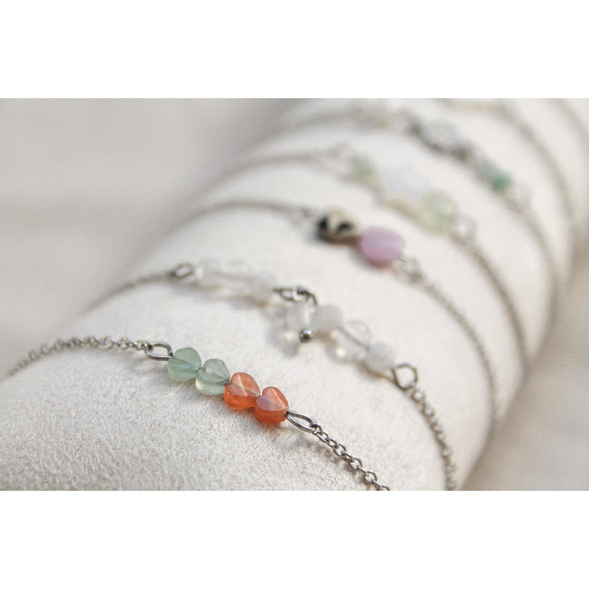 Bracelet Moonstone & Jade - Silver