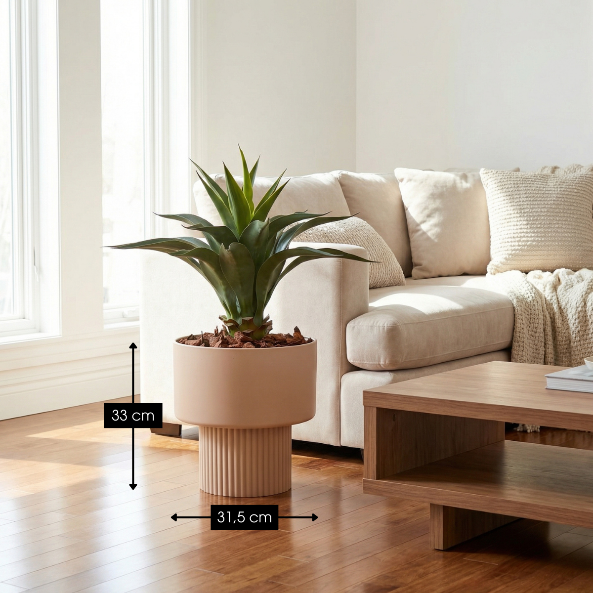 Flowerpot inside Lux Light brown