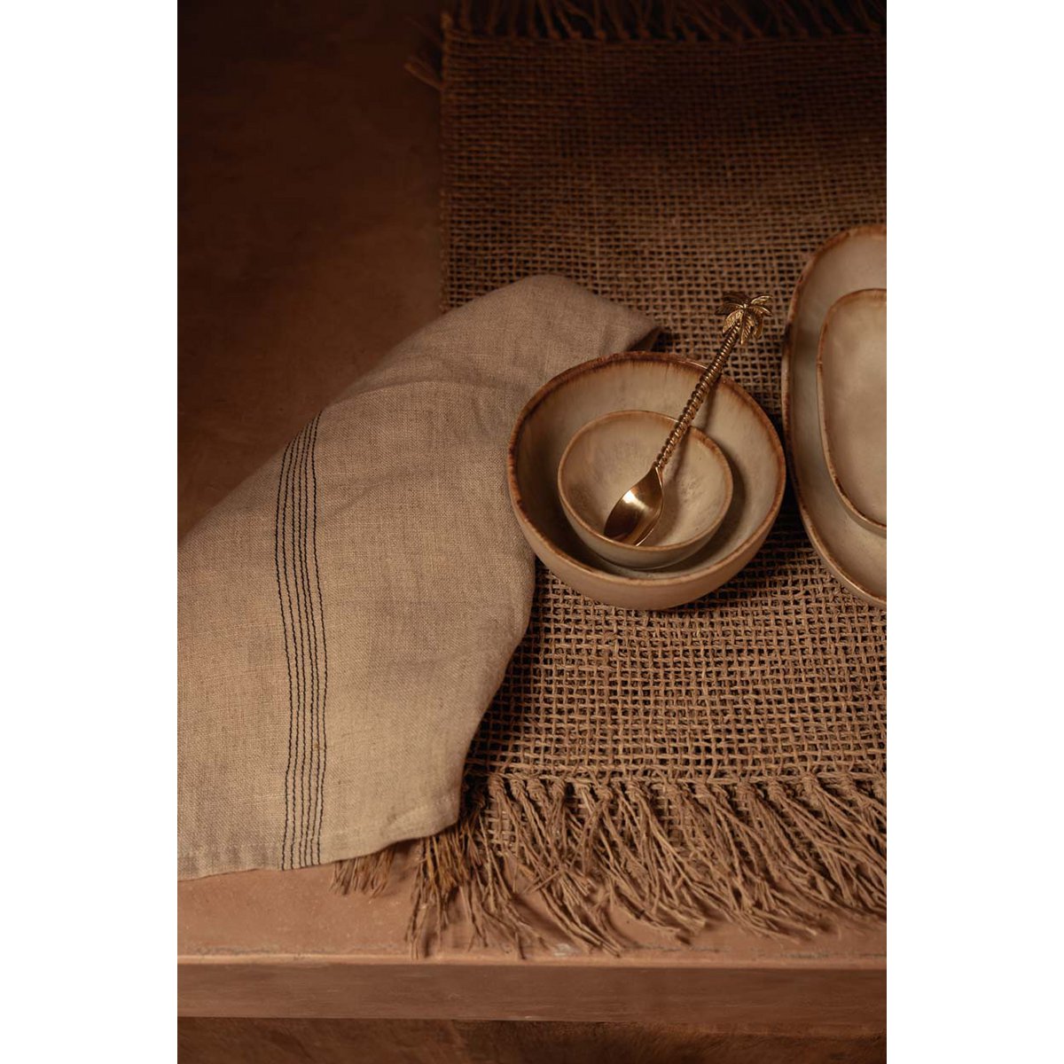 The Lint Biscuit Napkin - Natural Black - 45x45