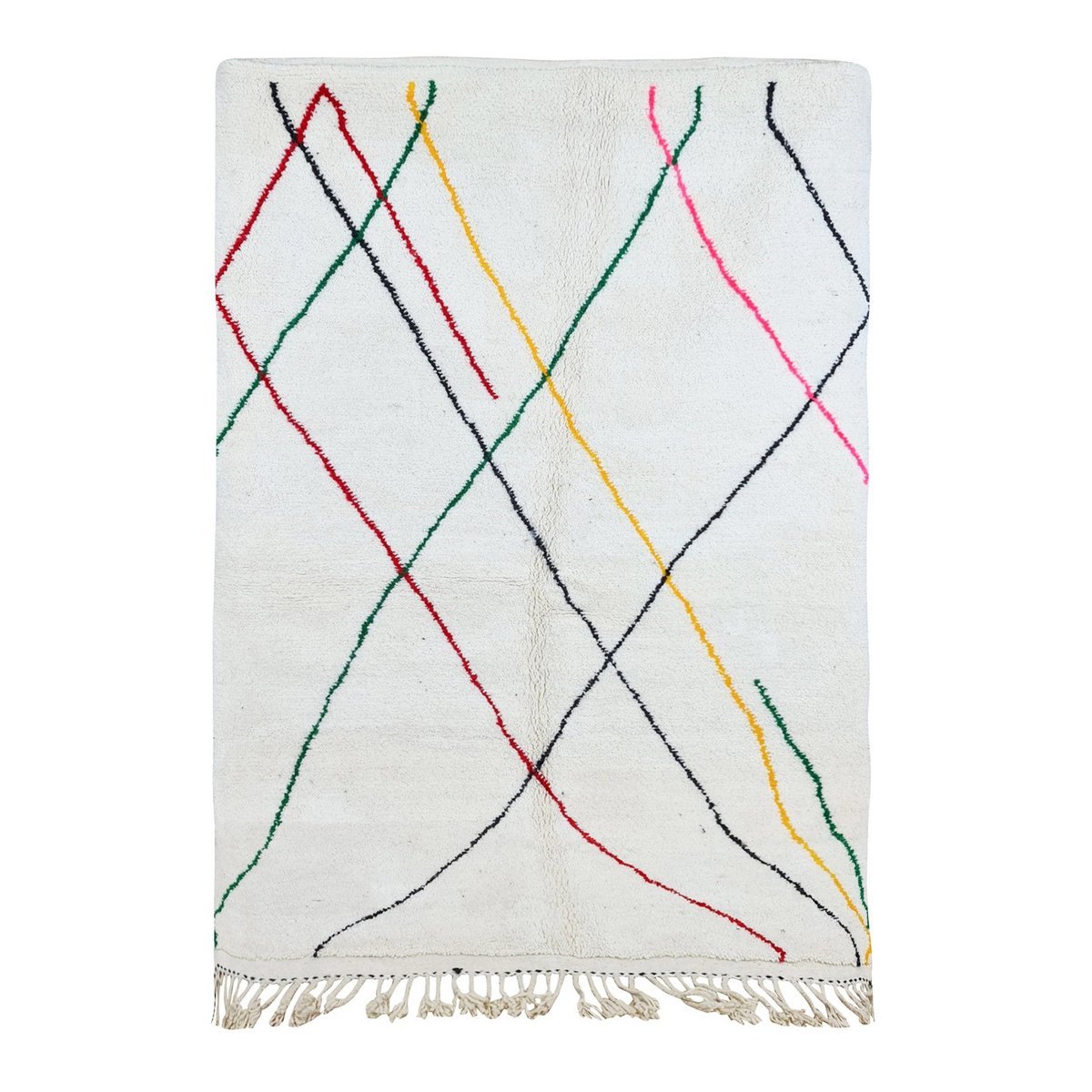 Colorful pure wool Berber rug 160 x 255 cm