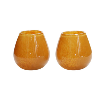 Tea light holder - Tasman Elite XS yellow Ø12.5 x H11.5 cm (set of 2 pieces)