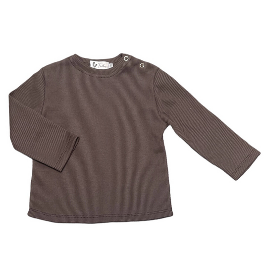 Long sleeve rib jersey mocha