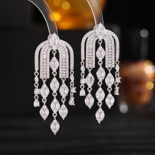 Royal French Arc Sparkling Earrings