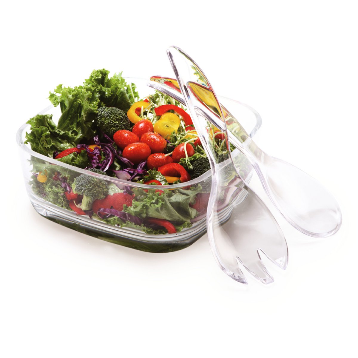 SQUARE SALAD BOWL AND ACRYLIC SALAD SETS