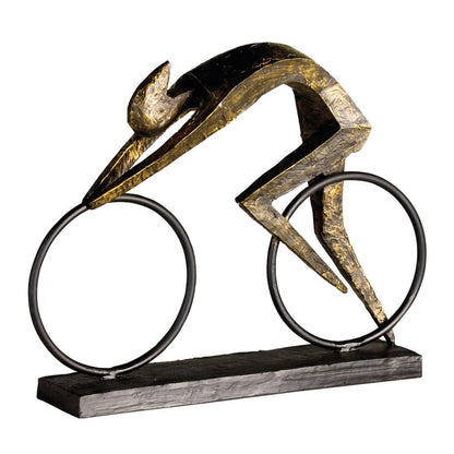 Poly/metal sculpture "Racer" bronze colored L.36.5/H28.5