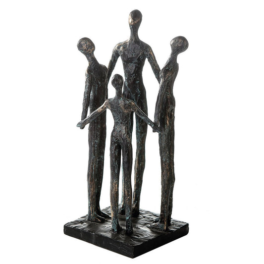 Poly sculpture "Group" bronze color H.30cm