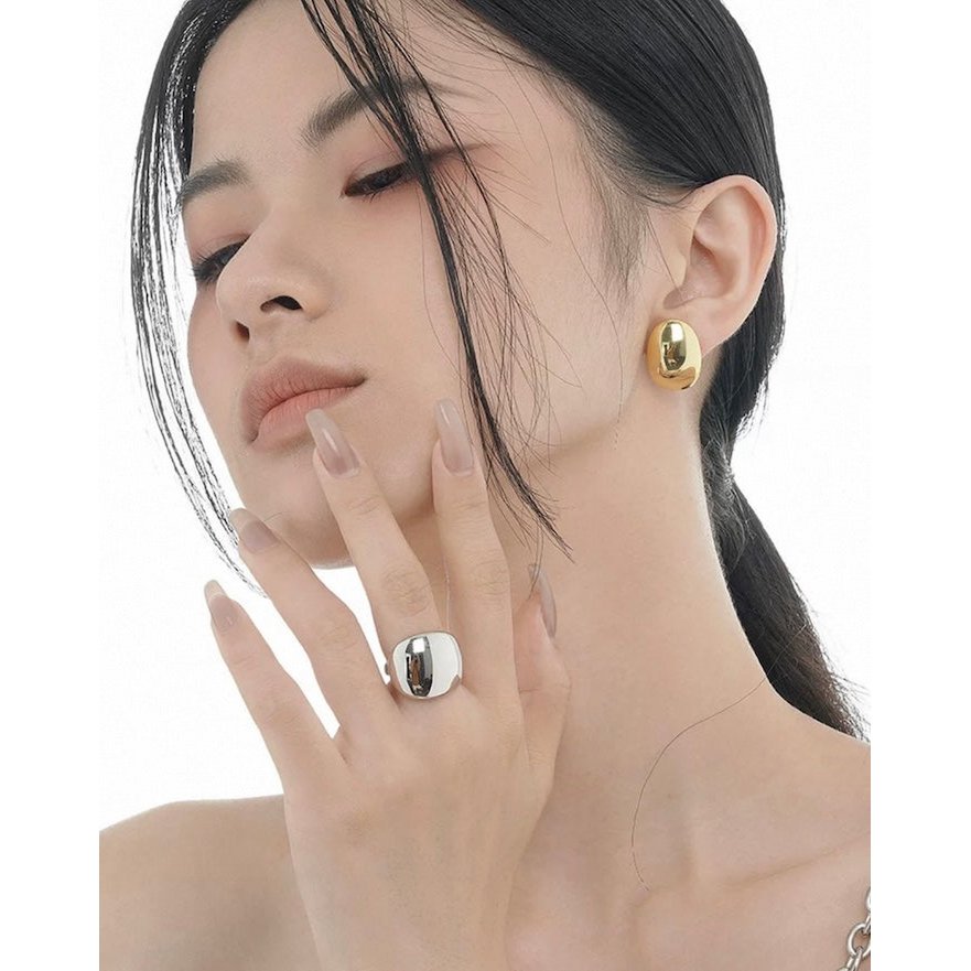 Minimalist Mirror Dot Adjustable Ring