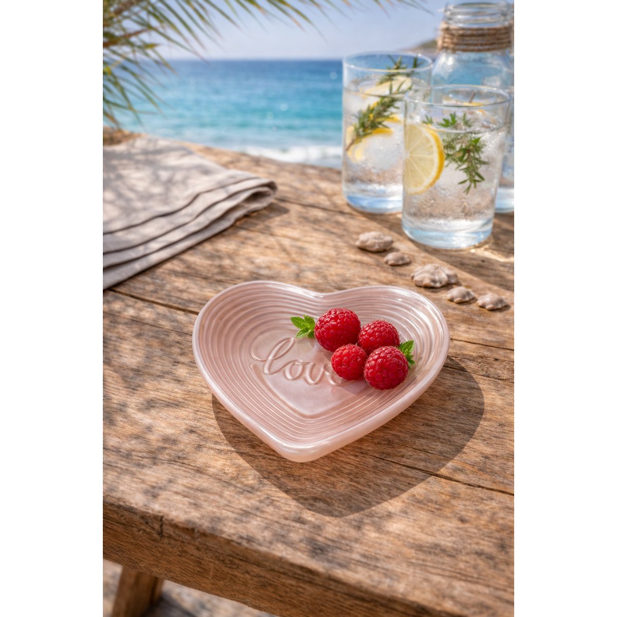 Pink heart cup 14x13x2cm