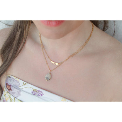Necklace Zebra Feldspar - Gold