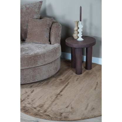 Rug Viscose Brown - Round ø200 cm