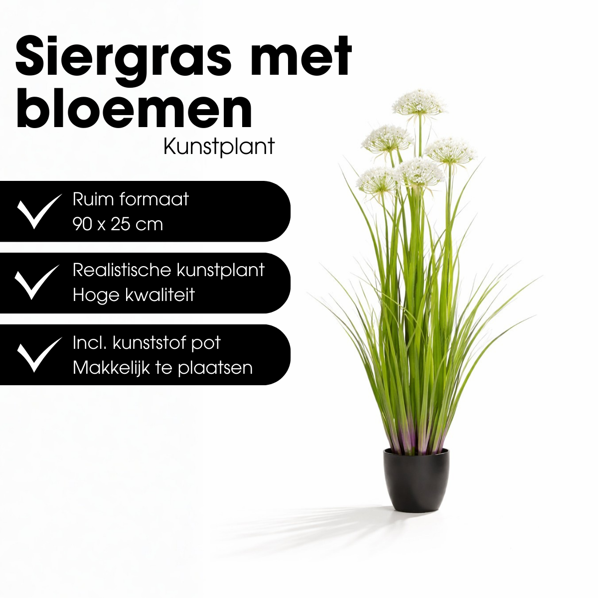 Artificial Plant Ornamental Grass White