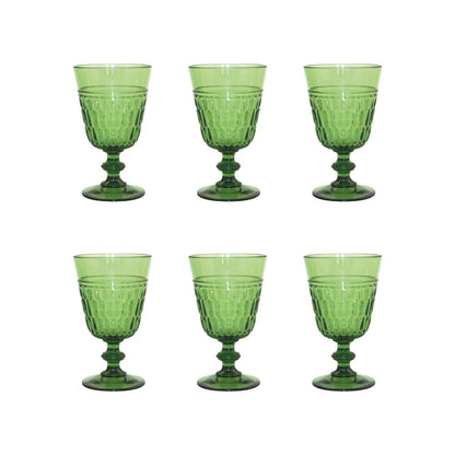Acrylic green wine glasses - Lot of 6