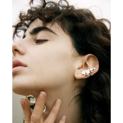 White Orchids Flower Ear Cuff-One Piece-For Left Ear