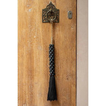 The Wooden Beads with Cotton Tassel - Black