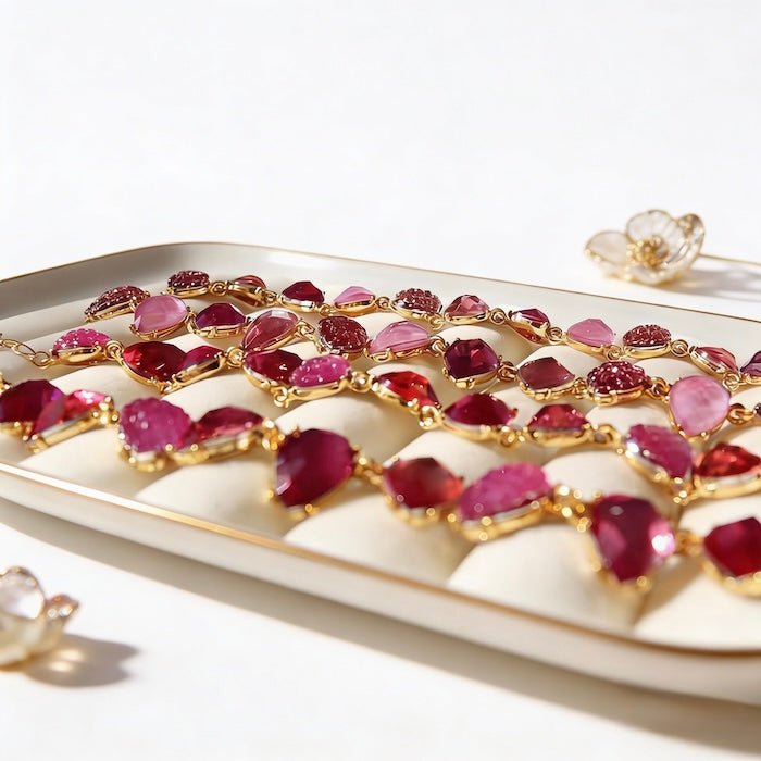 Chunky Vintage Pink Crystal Statement Necklace