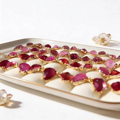 Chunky Vintage Pink Crystal Statement Necklace