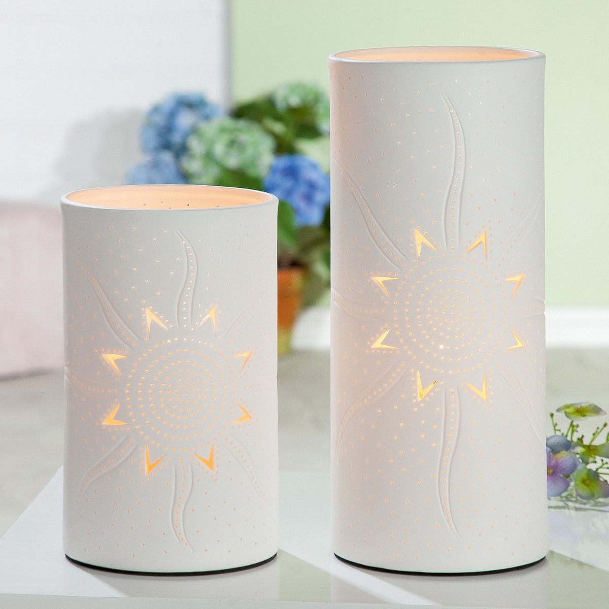 Porcelain lamp cylinder sun