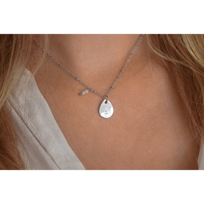 Necklace Abstract Woman & Moonstone - Silver