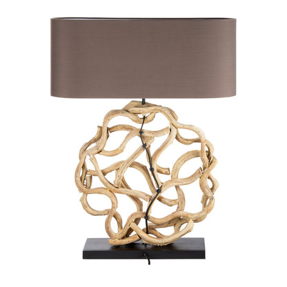 Wooden lamp "Circle of Roots" natural/ black