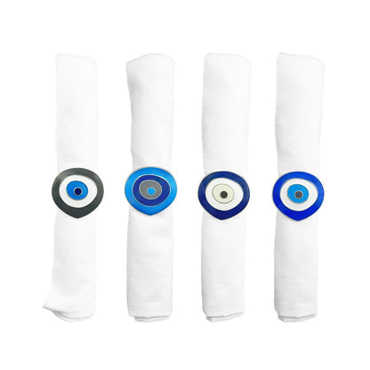 Set of 4 blue eye napkin rings