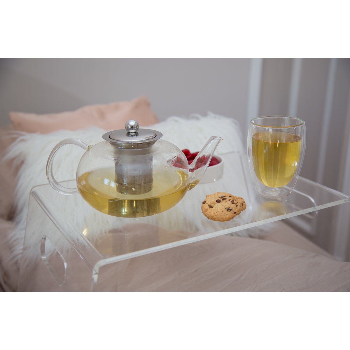 SET 2 DOUBLE WALL GLASS TEA CUPS 250ML