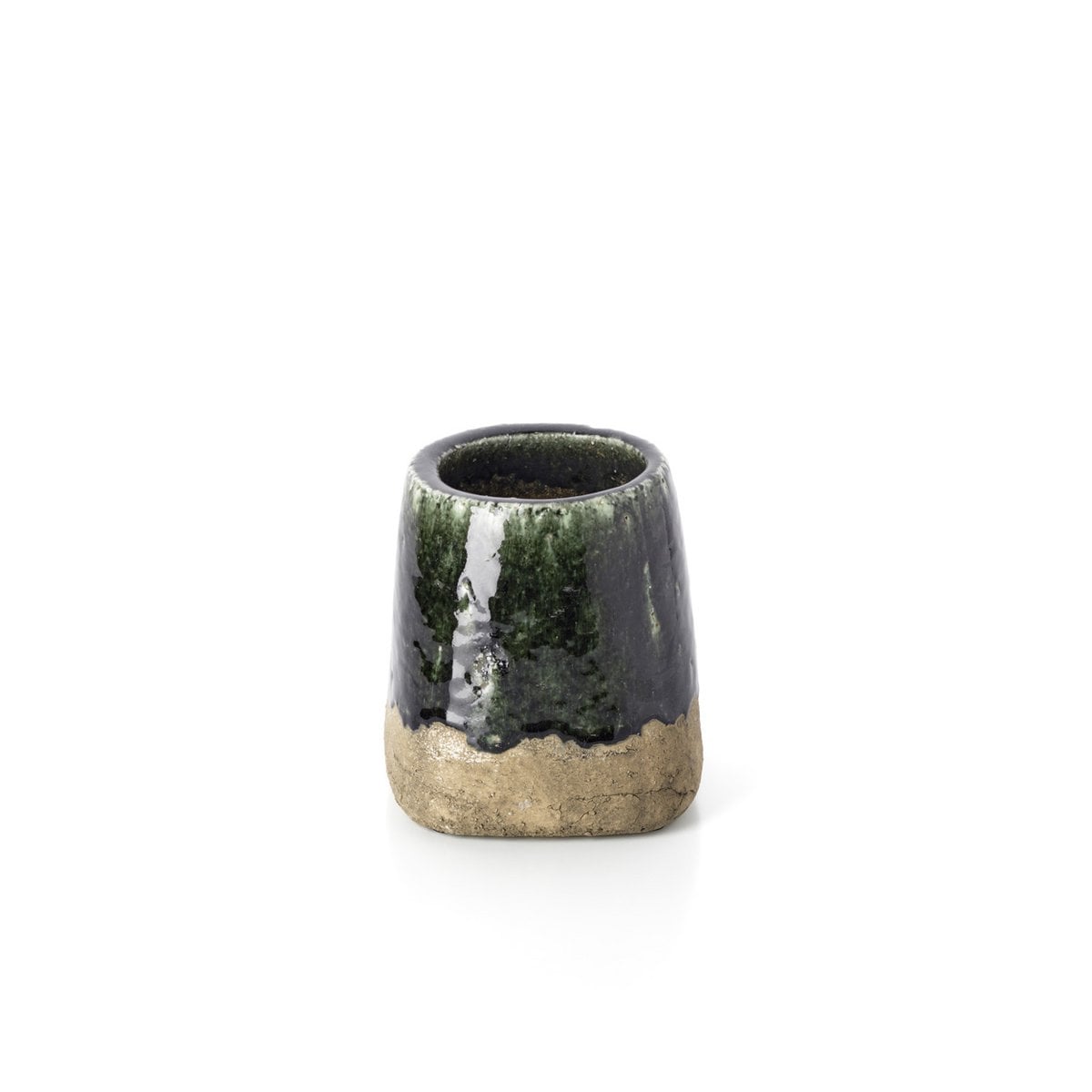 The Moss Conical Planter - Concrete Green - S