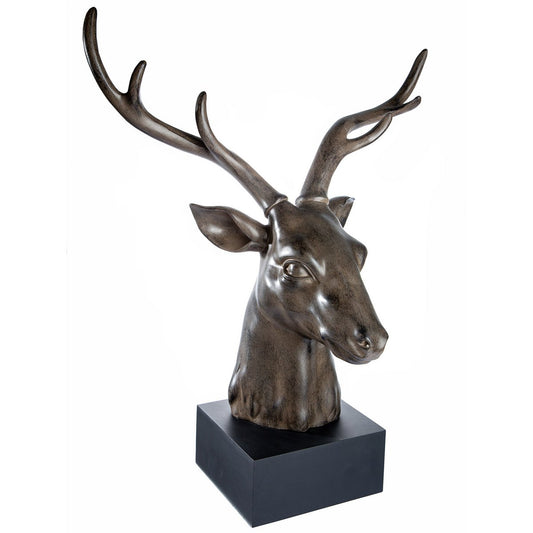 Sculpture deer head on base