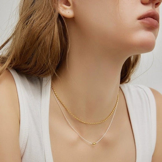 Modern chic stacked chains - gold and silver